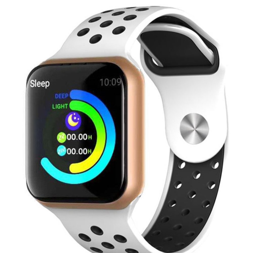 Smart Watch-Rose Gold Watch w/White and Black Band